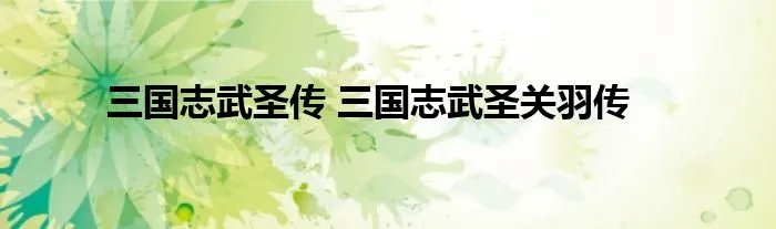 三国志武圣传 三国志武圣关羽传