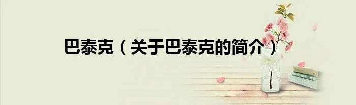 巴泰克(关于巴泰克的简介)