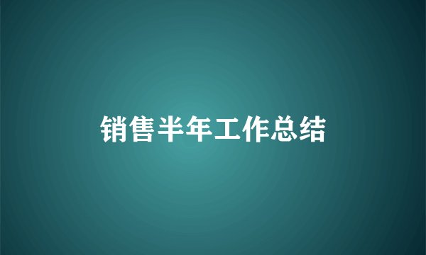 销售半年工作总结