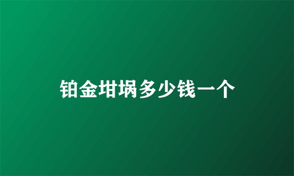 铂金坩埚多少钱一个