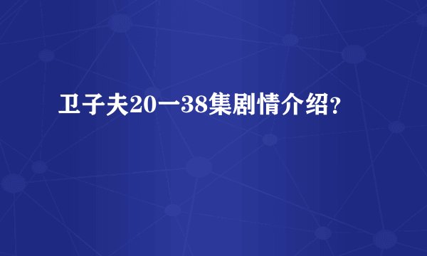 卫子夫20一38集剧情介绍？