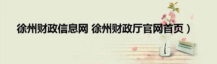 徐州财政信息网 徐州财政厅官网首页）