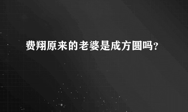 费翔原来的老婆是成方圆吗？
