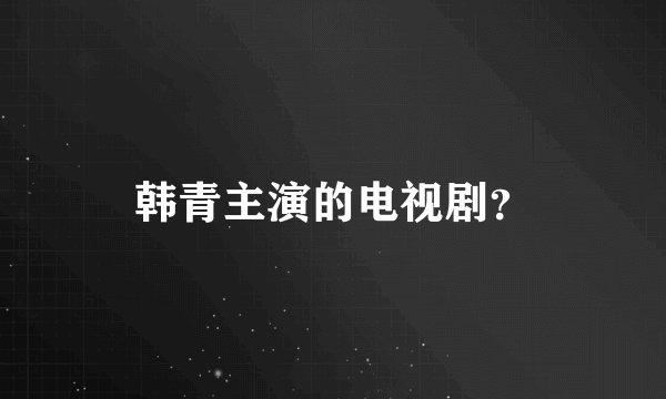 韩青主演的电视剧？