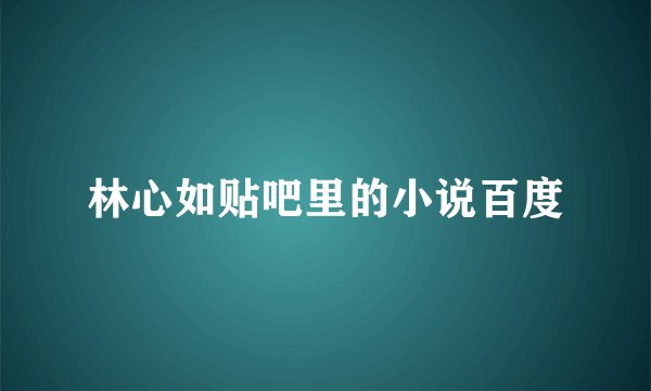 林心如贴吧里的小说百度