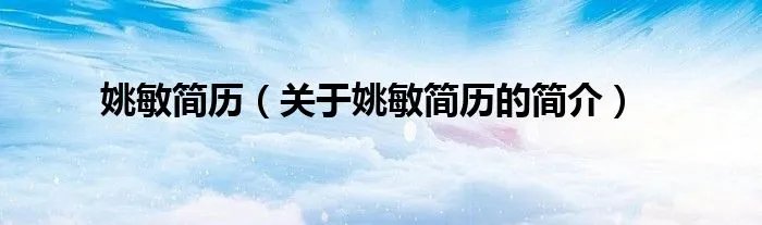 姚敏简历（关于姚敏简历的简介）