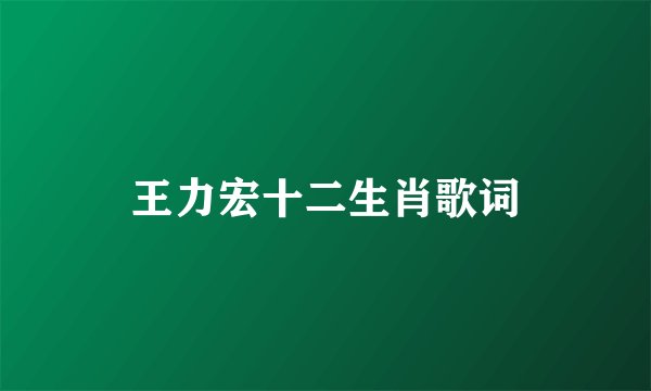 王力宏十二生肖歌词