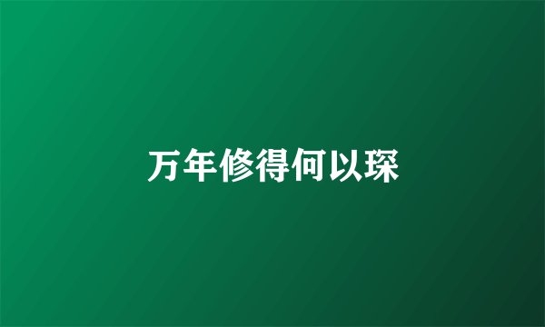 万年修得何以琛
