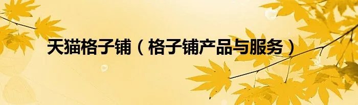天猫格子铺(格子铺产品与服务)