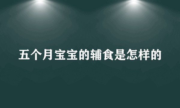 五个月宝宝的辅食是怎样的