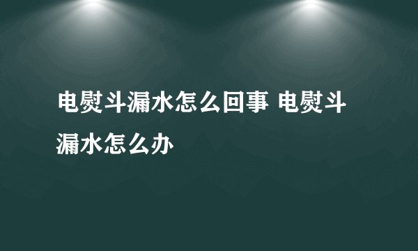 电熨斗漏水怎么回事 电熨斗漏水怎么办