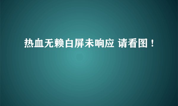 热血无赖白屏未响应 请看图 !