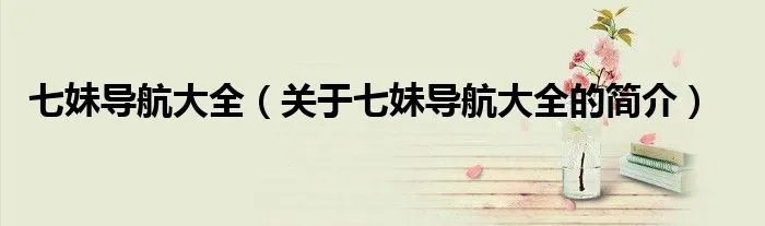 七妹导航大全（关于七妹导航大全的简介）