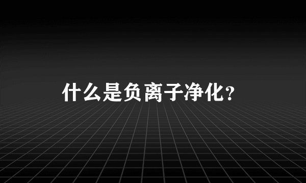 什么是负离子净化？