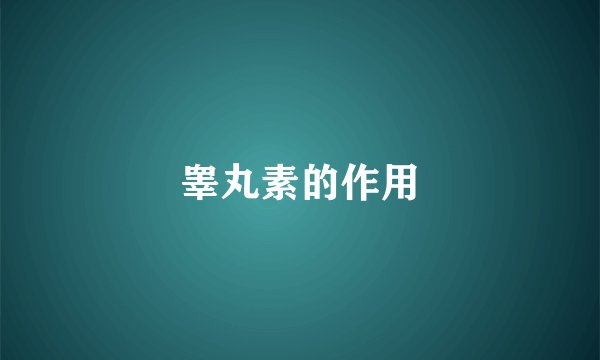 睾丸素的作用
