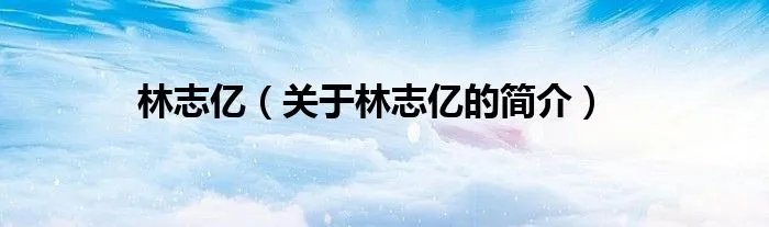 林志亿（关于林志亿的简介）