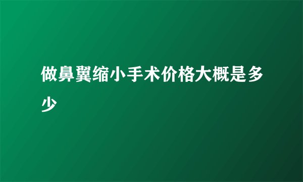 做鼻翼缩小手术价格大概是多少