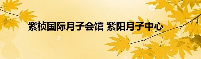紫桢国际月子会馆 紫阳月子中心