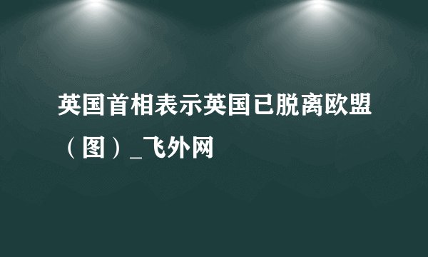 英国首相表示英国已脱离欧盟（图）_飞外网