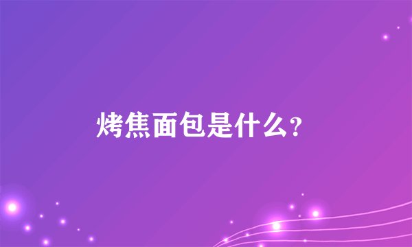 烤焦面包是什么？