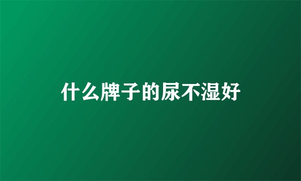 什么牌子的尿不湿好