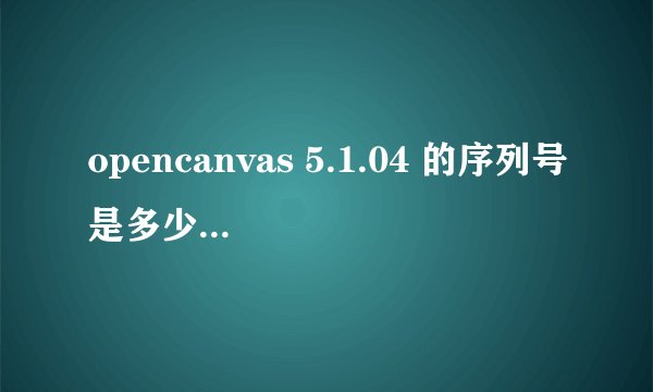 opencanvas 5.1.04 的序列号是多少?各位仙人求指教~~