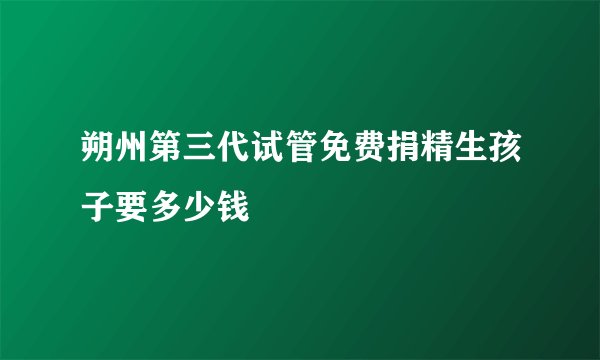 朔州第三代试管免费捐精生孩子要多少钱