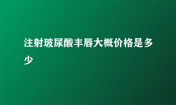 注射玻尿酸丰唇大概价格是多少