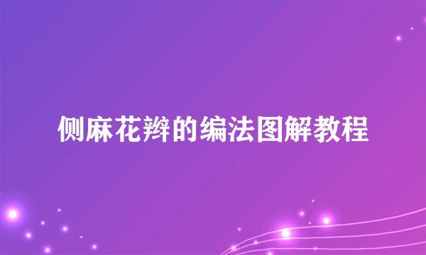 侧麻花辫的编法图解教程