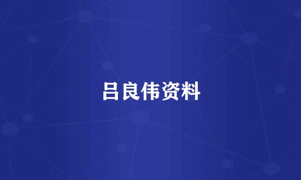 吕良伟资料