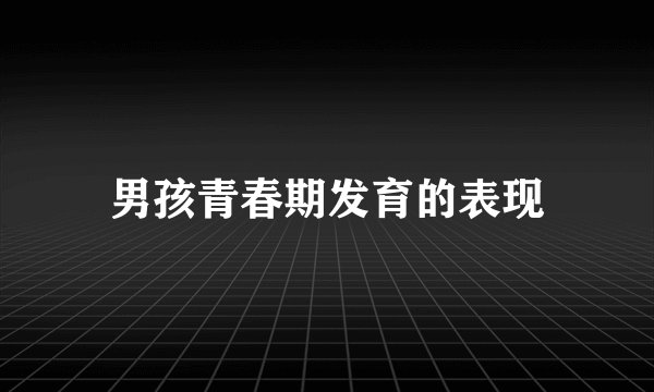 男孩青春期发育的表现