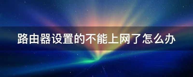 路由器设置的不能上网了怎么办