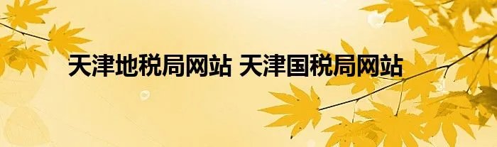 天津地税局网站 天津国税局网站