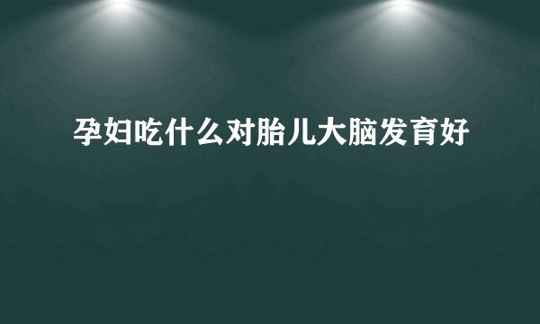 孕妇吃什么对胎儿大脑发育好