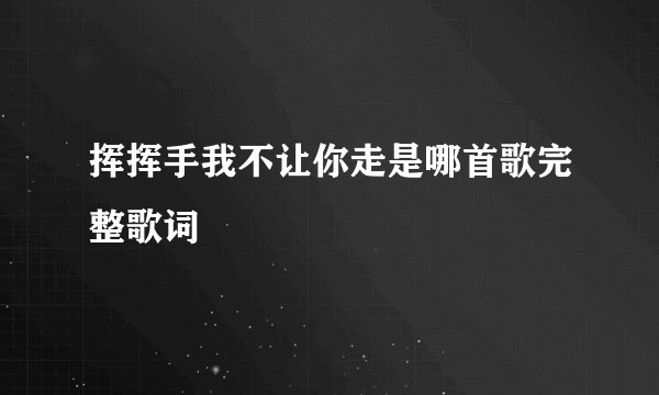 挥挥手我不让你走是哪首歌完整歌词