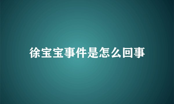 徐宝宝事件是怎么回事