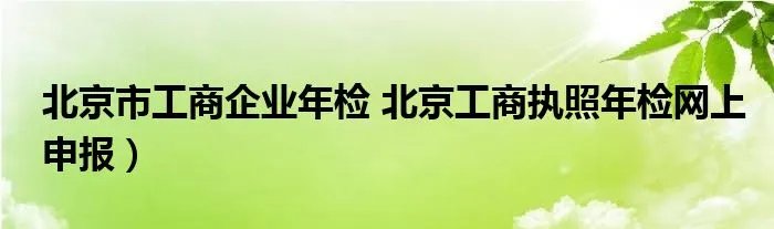 北京市工商企业年检 北京工商执照年检网上申报）