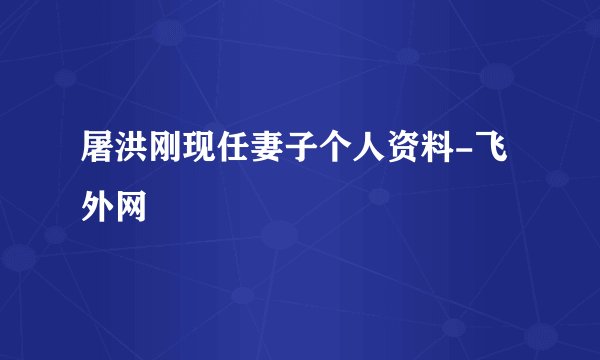 屠洪刚现任妻子个人资料-飞外网