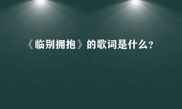 《临别拥抱》的歌词是什么？