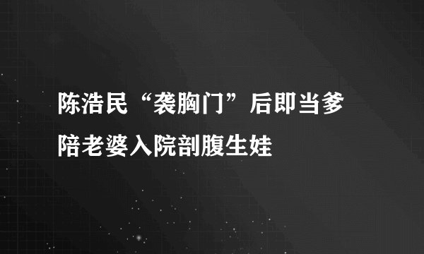 陈浩民“袭胸门”后即当爹 陪老婆入院剖腹生娃