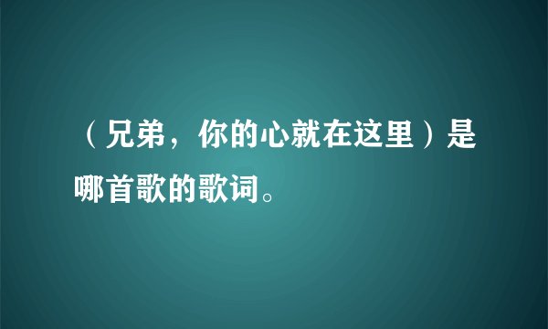 （兄弟，你的心就在这里）是哪首歌的歌词。
