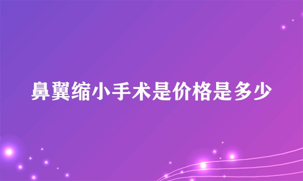 鼻翼缩小手术是价格是多少