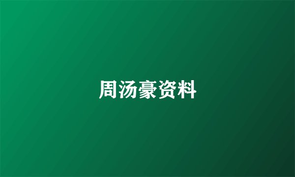 周汤豪资料