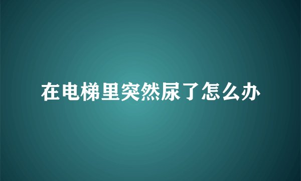 在电梯里突然尿了怎么办