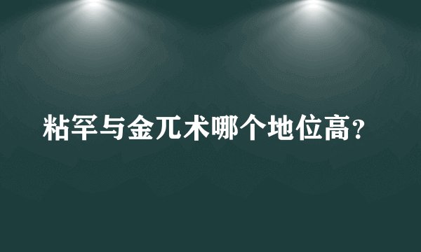 粘罕与金兀术哪个地位高？