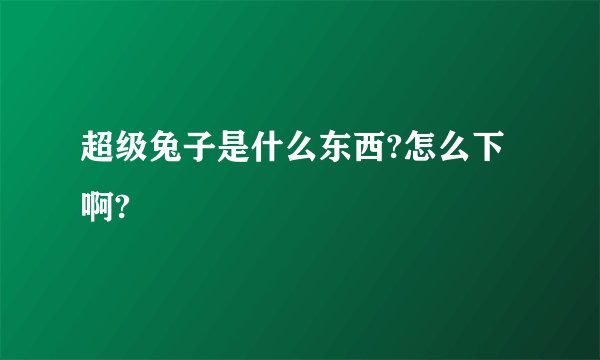 超级兔子是什么东西?怎么下啊?