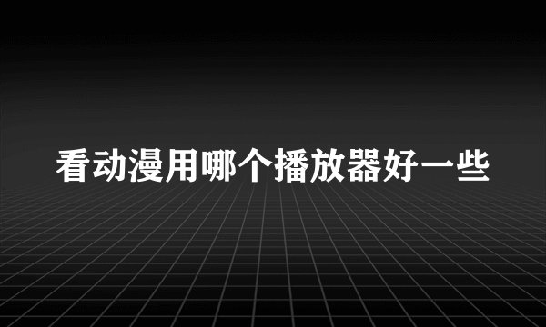 看动漫用哪个播放器好一些