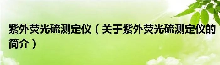 紫外荧光硫测定仪（关于紫外荧光硫测定仪的简介）