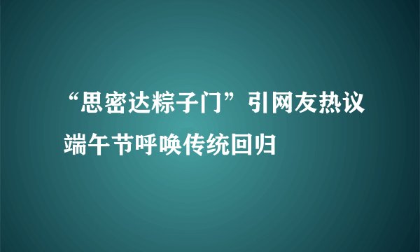 “思密达粽子门”引网友热议 端午节呼唤传统回归