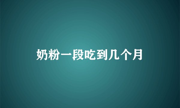 奶粉一段吃到几个月
